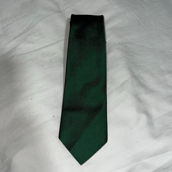 Vintage Emerald Green Silk Necktie Classic Business Formal - Picture 2 of 5